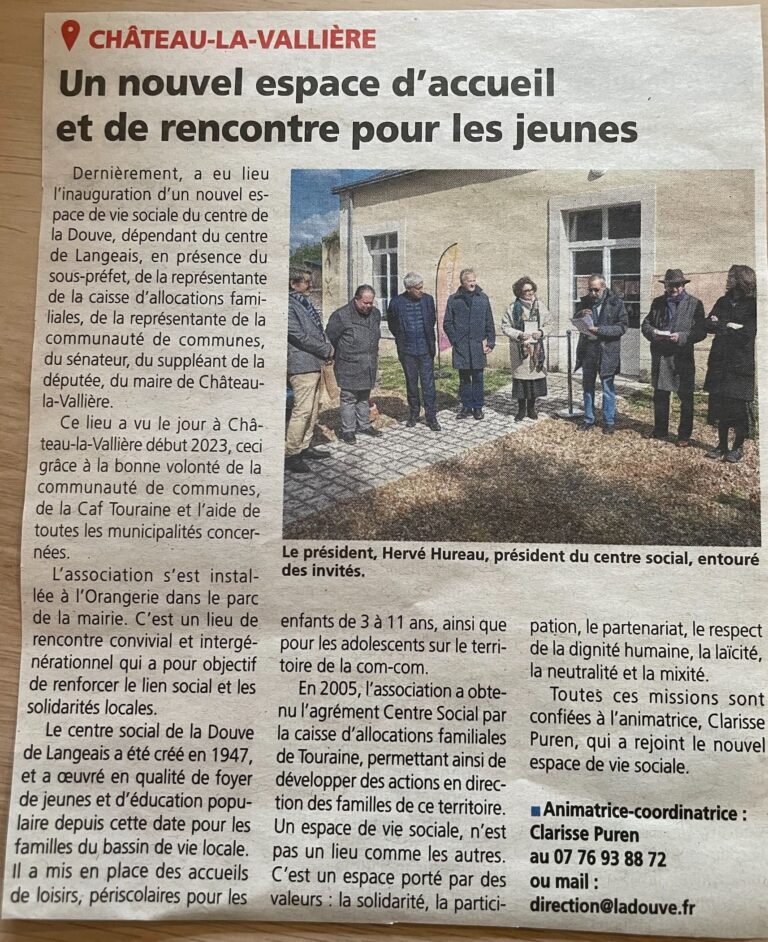 2023 04 25 Le Petit Courrier du Loir - Inauguration Orangerie